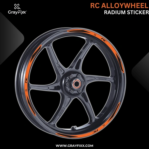 Alloy Wheel Radium Sticker For RC 125/200/390 | Made In Premium Radium With FPF(Fade Protection Film), Water Proof, Precut Sticker, Pack Of 12